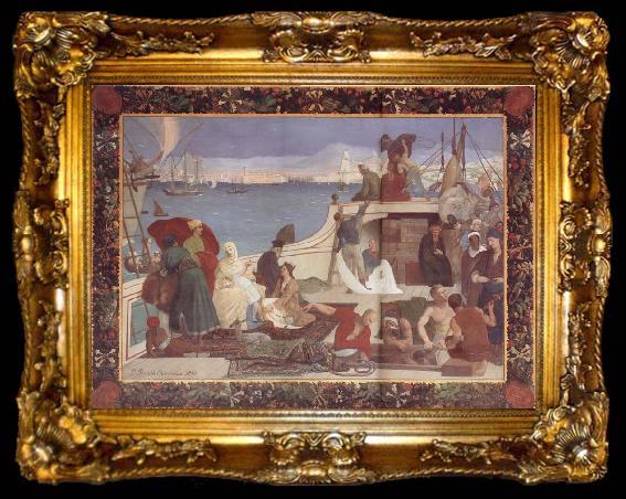 framed  Pierre Puvis de Chavannes Marseilles,Gateway to the Orient, ta009-2